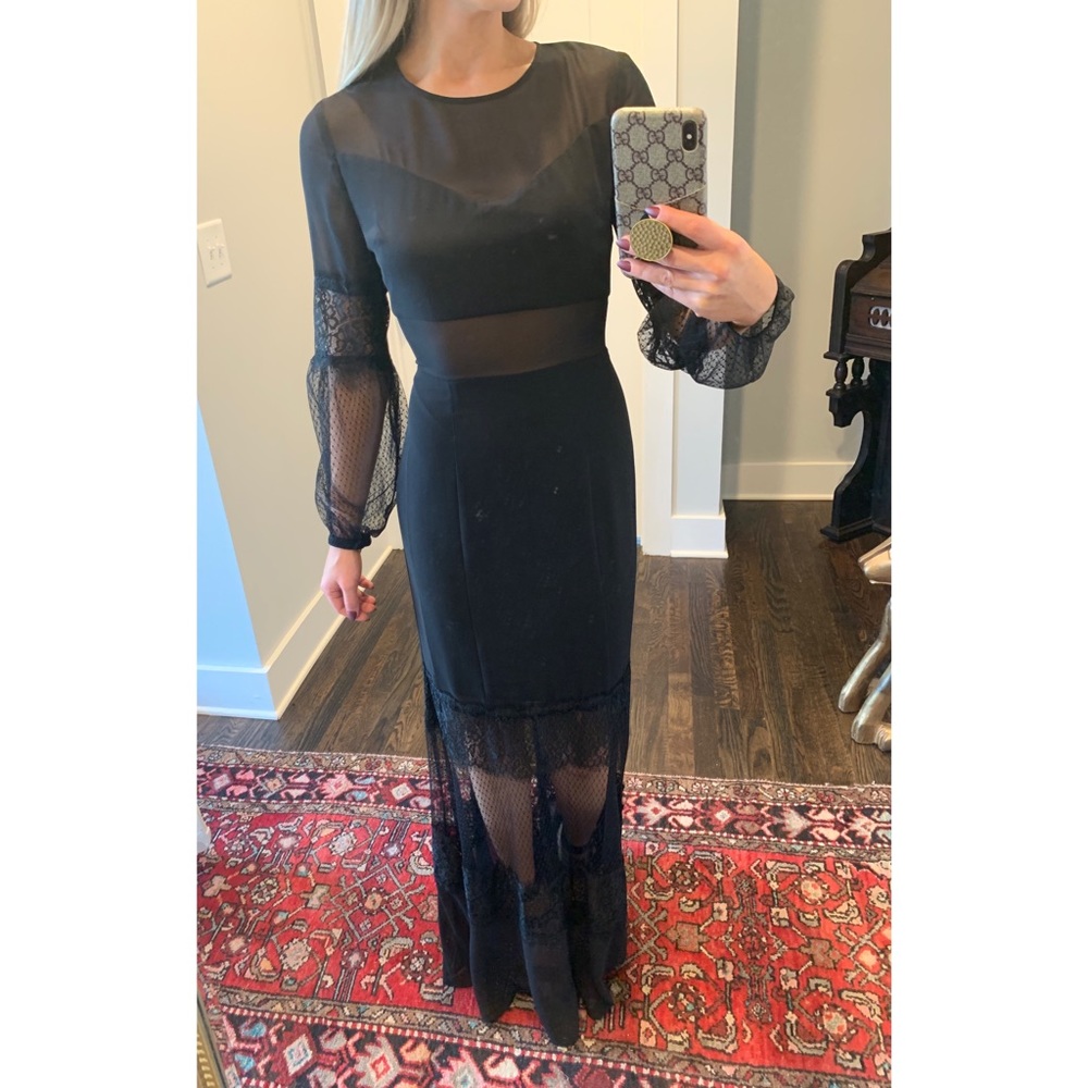 Express Sheer Paneled Maxi Dress.
